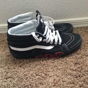 Vans old school black with flames size 11